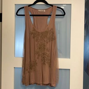 Nude-pink tank top with detailing